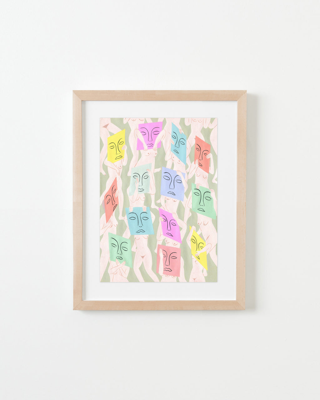 Painting by Rachel Levit Ruiz titled "Caras Pastel" - 4.