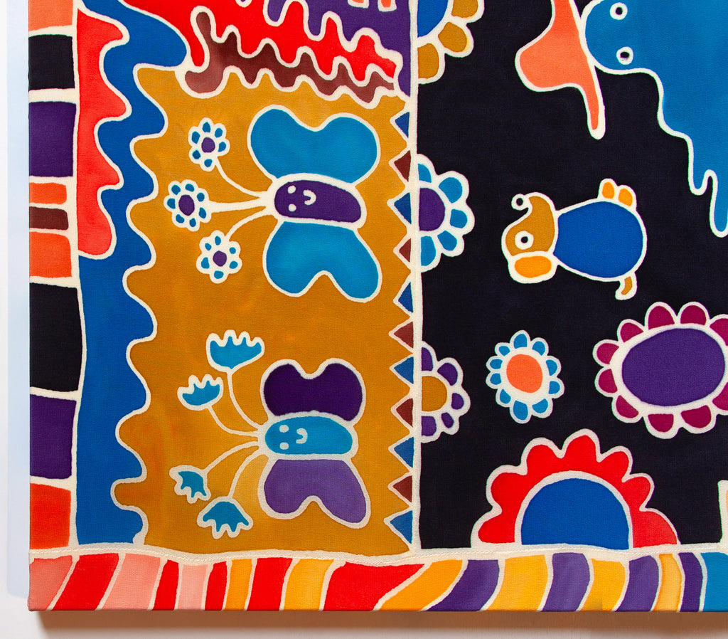 Painting by Rebeca Raney titled "Blue Guy" - 3.