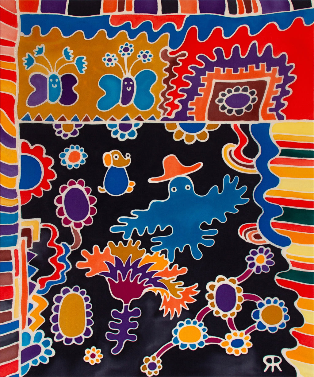 Painting by Rebeca Raney titled "Blue Guy" - 2.