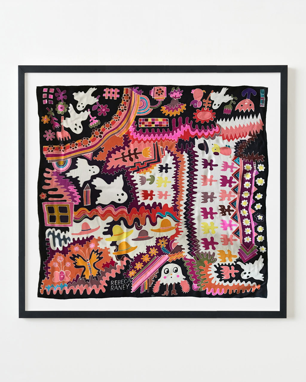 Painting by Rebeca Raney titled "Fuzzy Pink Arms" - 3.