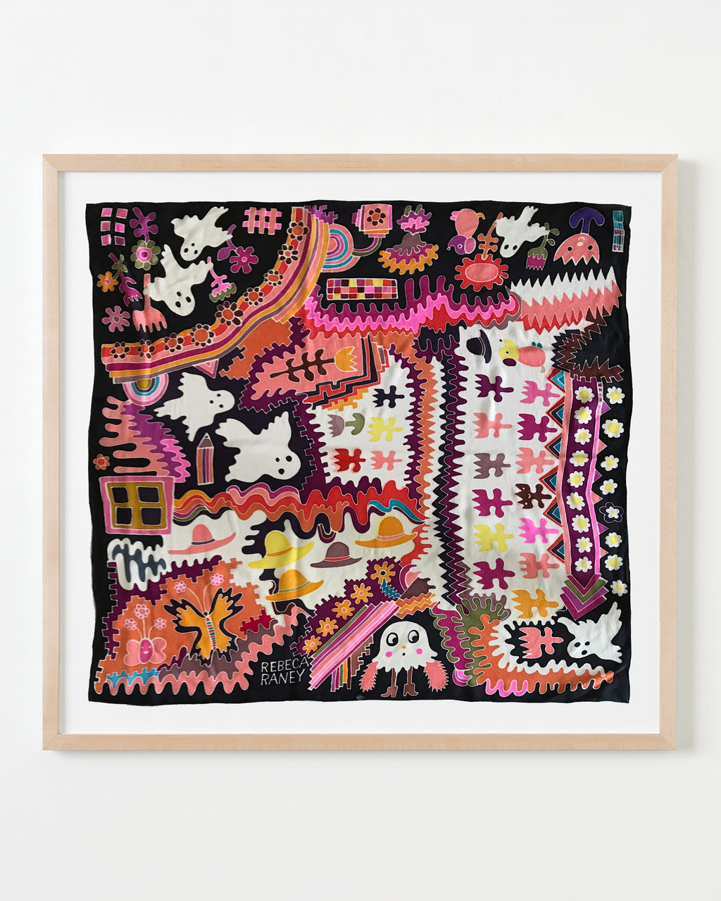 Painting by Rebeca Raney titled "Fuzzy Pink Arms" - 4.