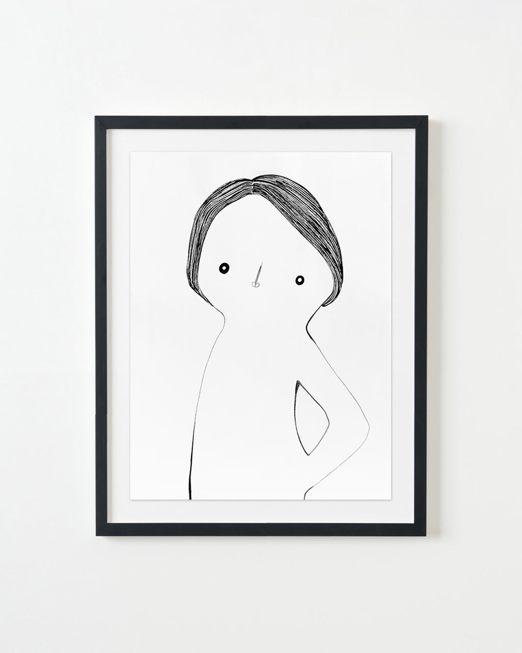 Drawing by Rebeca Raney titled "Hair Drawing #01" - 3.