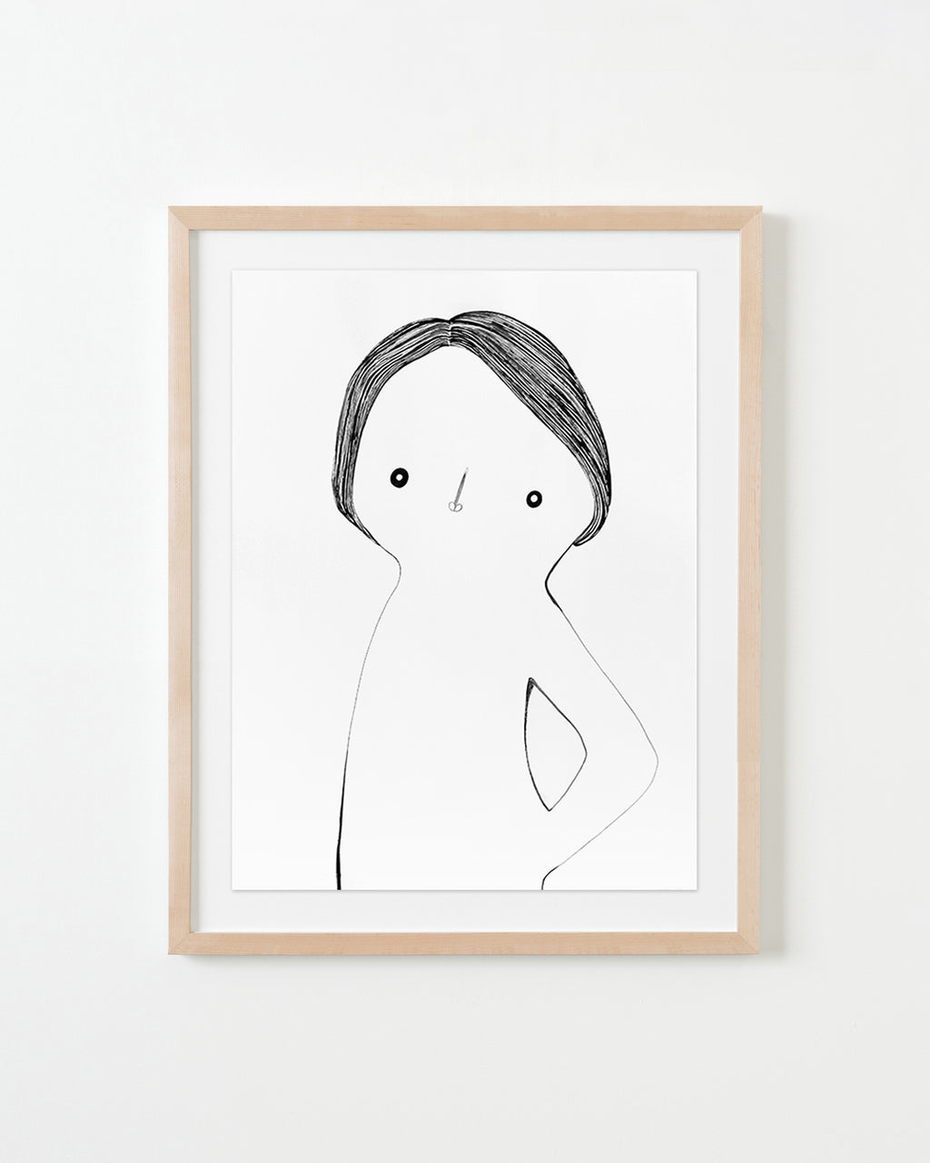 Drawing by Rebeca Raney titled "Hair Drawing #01" - 4.