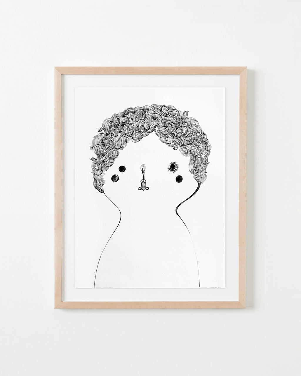 Drawing by Rebeca Raney titled "Hair Drawing #02" - 4.