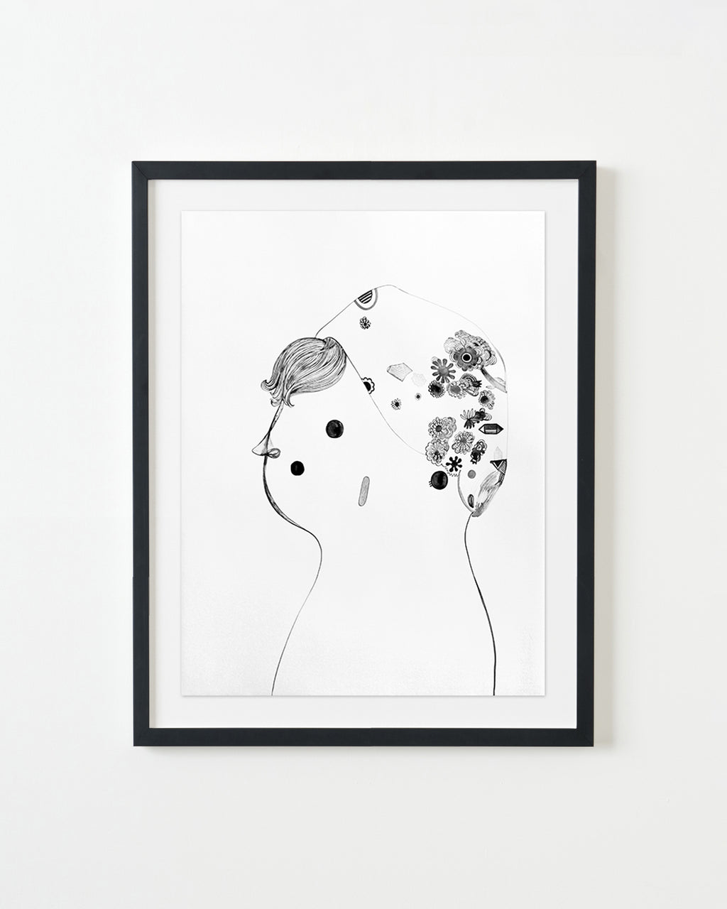 Drawing by Rebeca Raney titled "Hair Drawing #03" - 3.