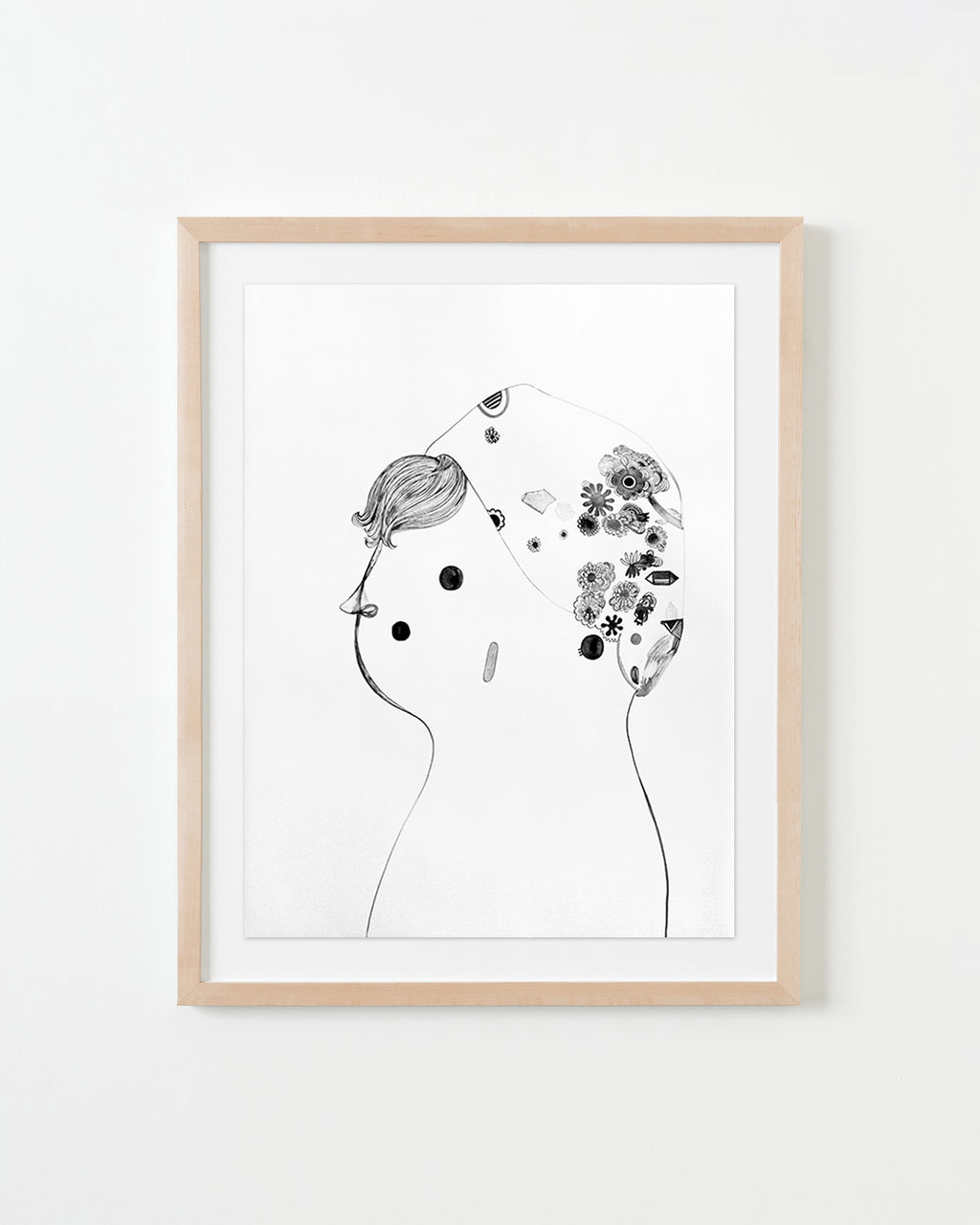 Drawing by Rebeca Raney titled "Hair Drawing #03" - 4.