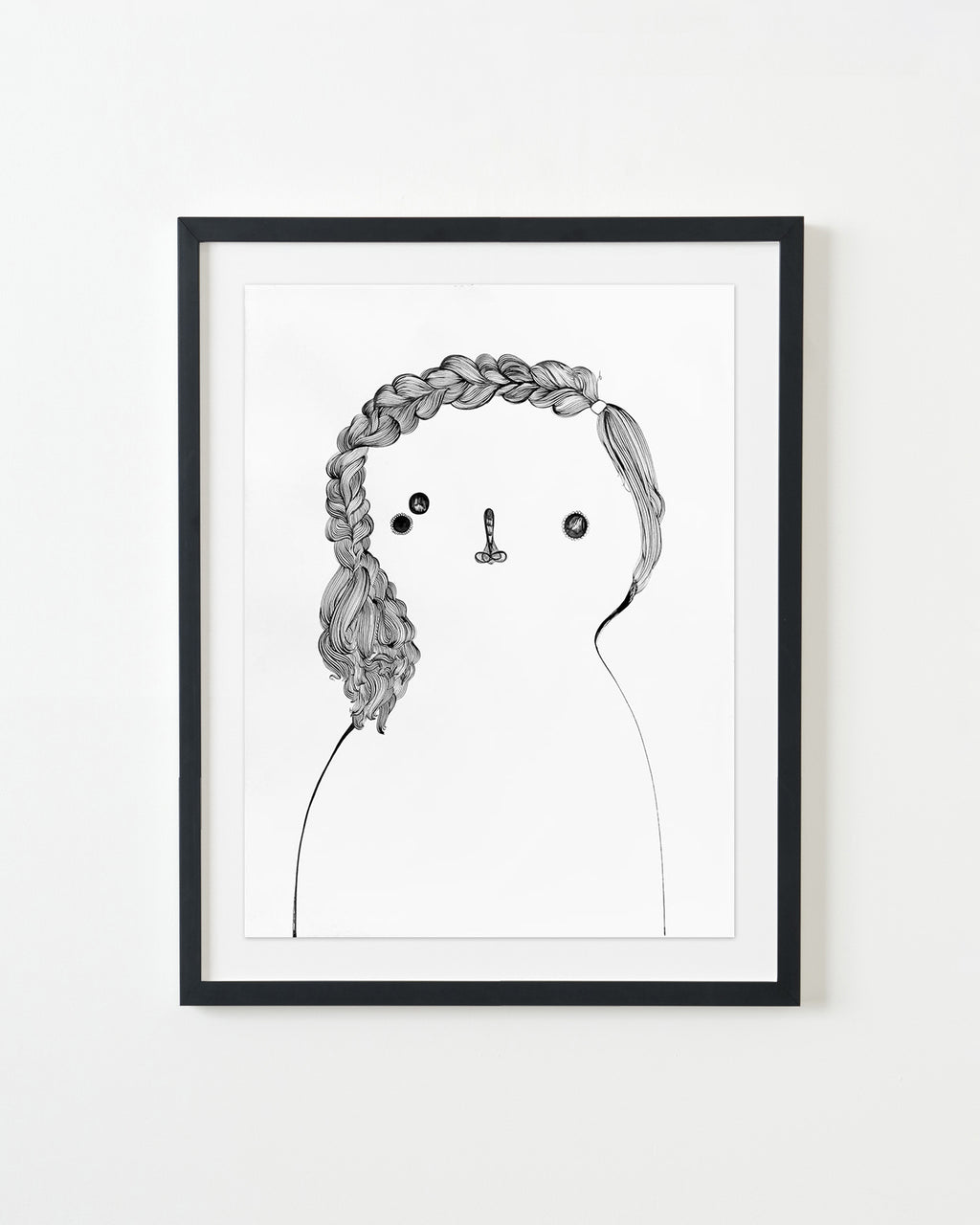 Drawing by Rebeca Raney titled "Hair Drawing #06" - 3.