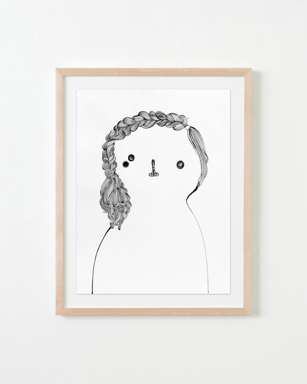 Drawing by Rebeca Raney titled "Hair Drawing #06" - 4.