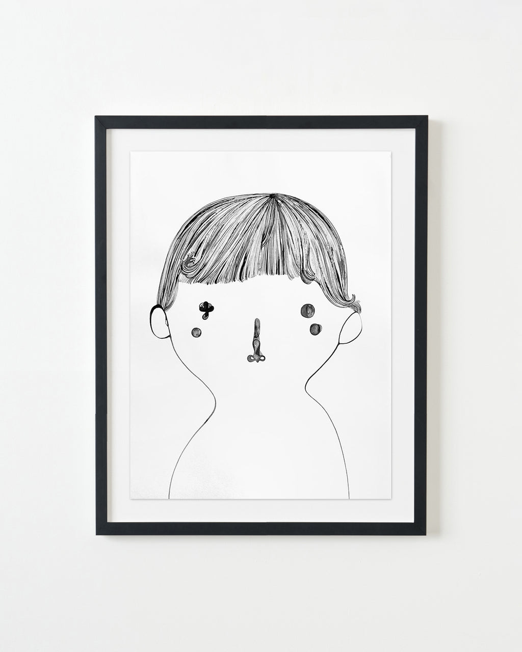 Drawing by Rebeca Raney titled "Hair Drawing #10" - 3.