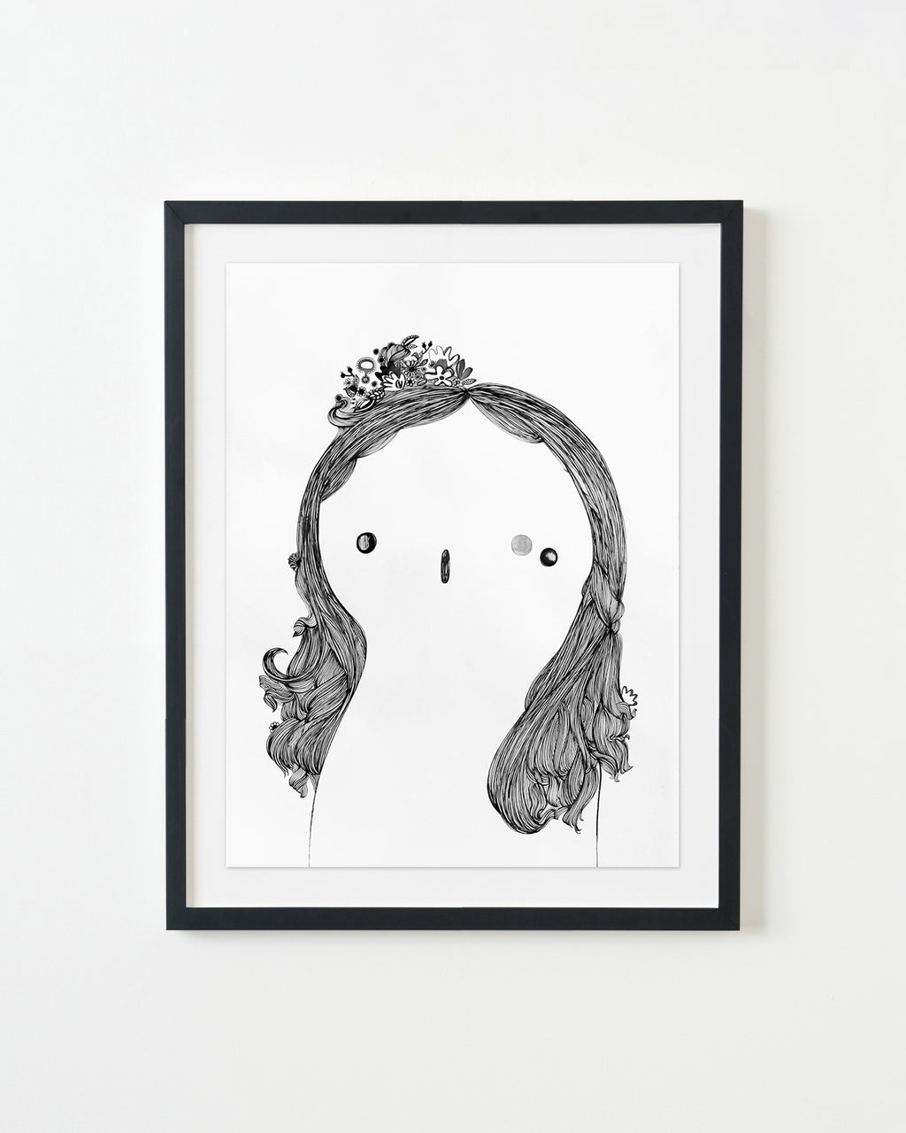 Painting by Rebeca Raney titled "Hair Drawing #12" - 3.