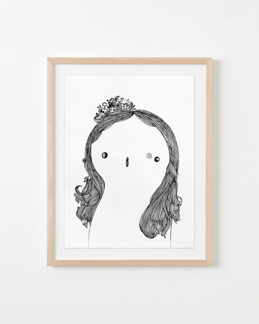 Painting by Rebeca Raney titled "Hair Drawing #12" - 4.