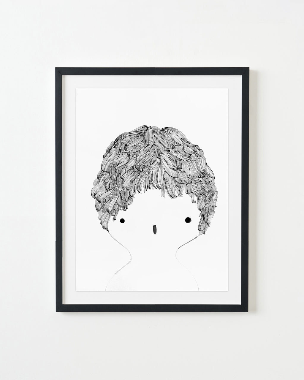 Drawing by Rebeca Raney titled "Hair Drawing #19" - 3.