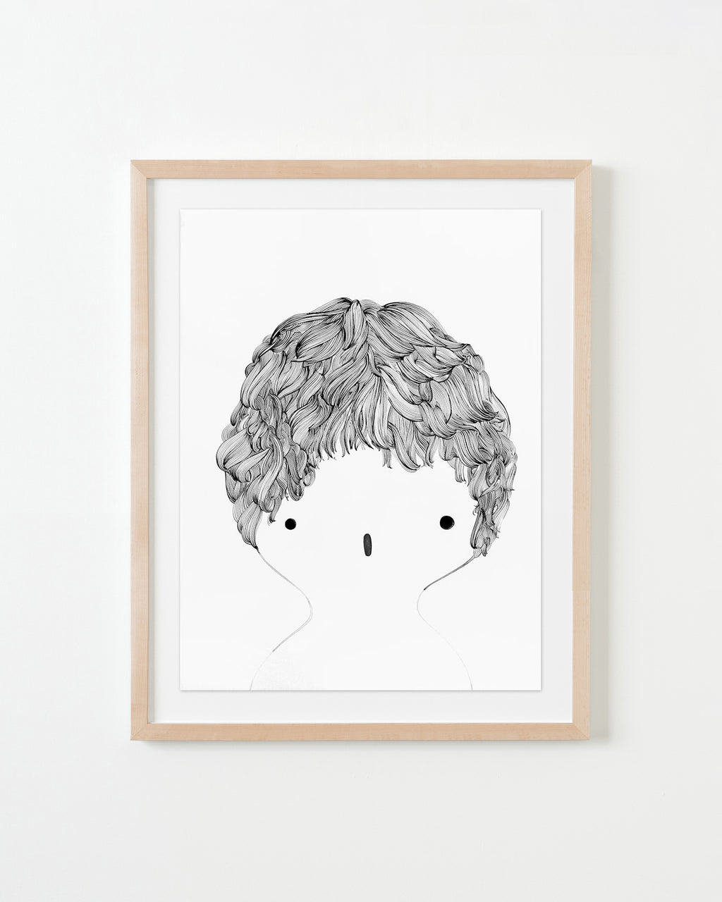 Drawing by Rebeca Raney titled "Hair Drawing #19" - 4.