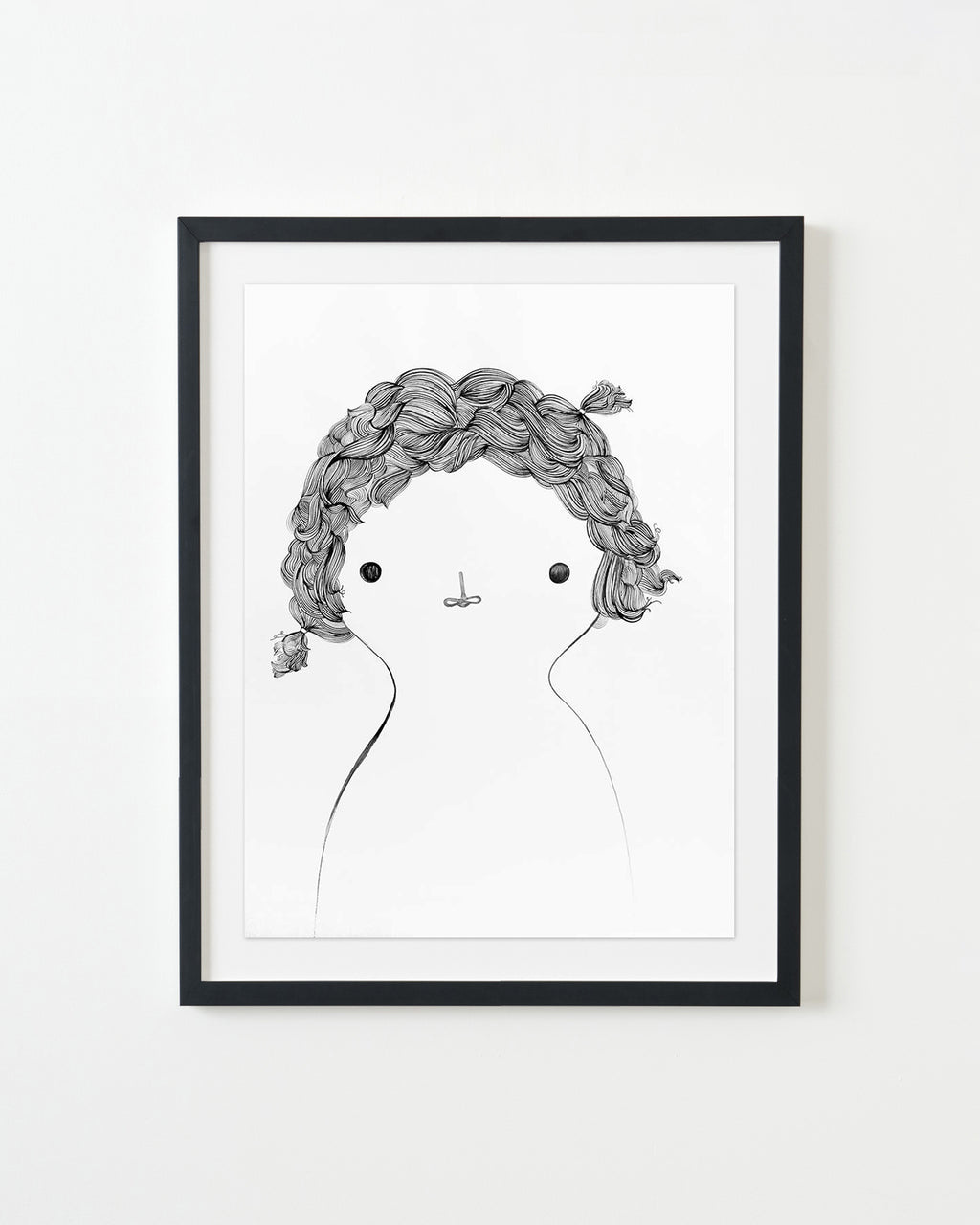 Painting by Rebeca Raney titled "Hair Drawing #24" - 3.