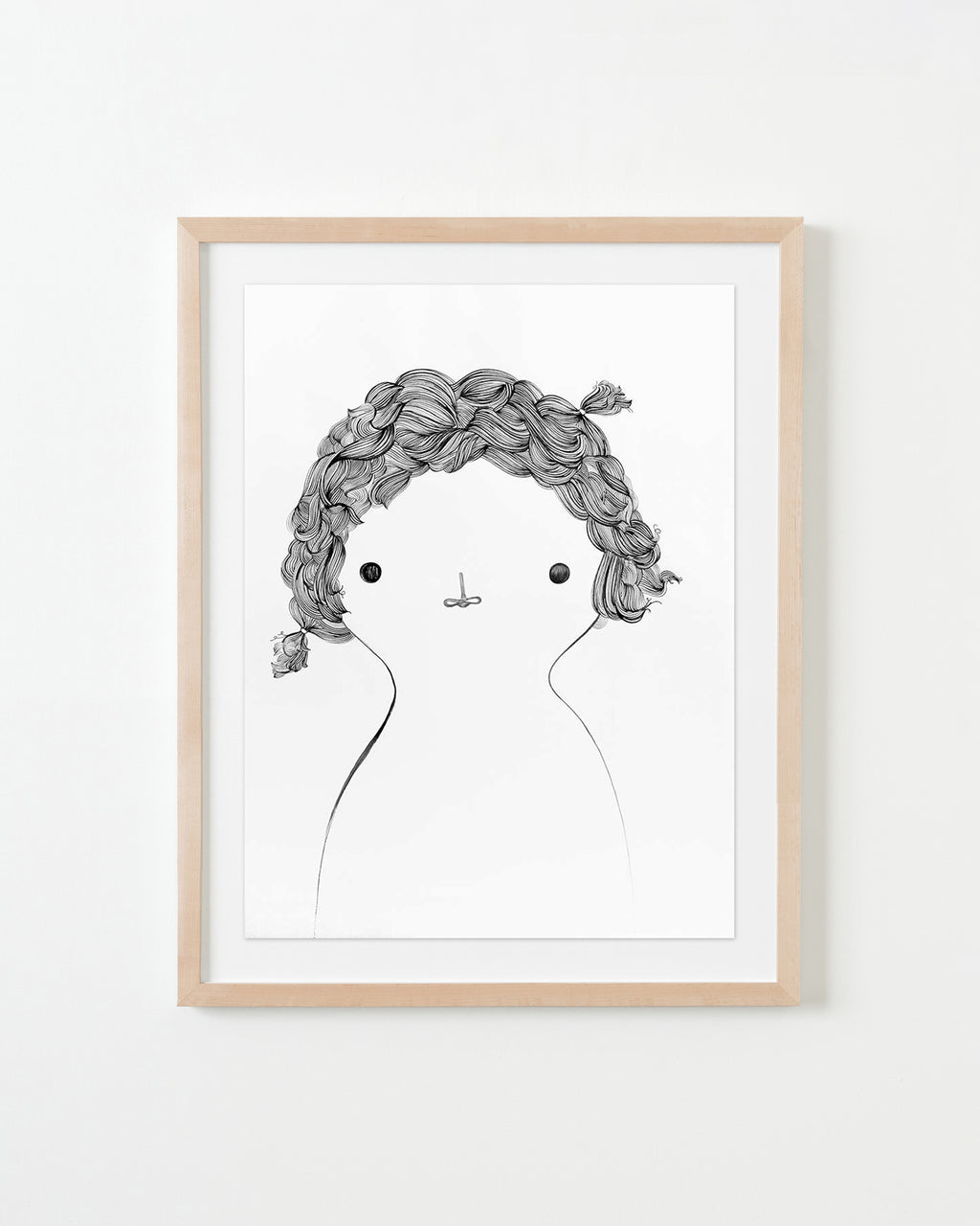 Painting by Rebeca Raney titled "Hair Drawing #24" - 4.
