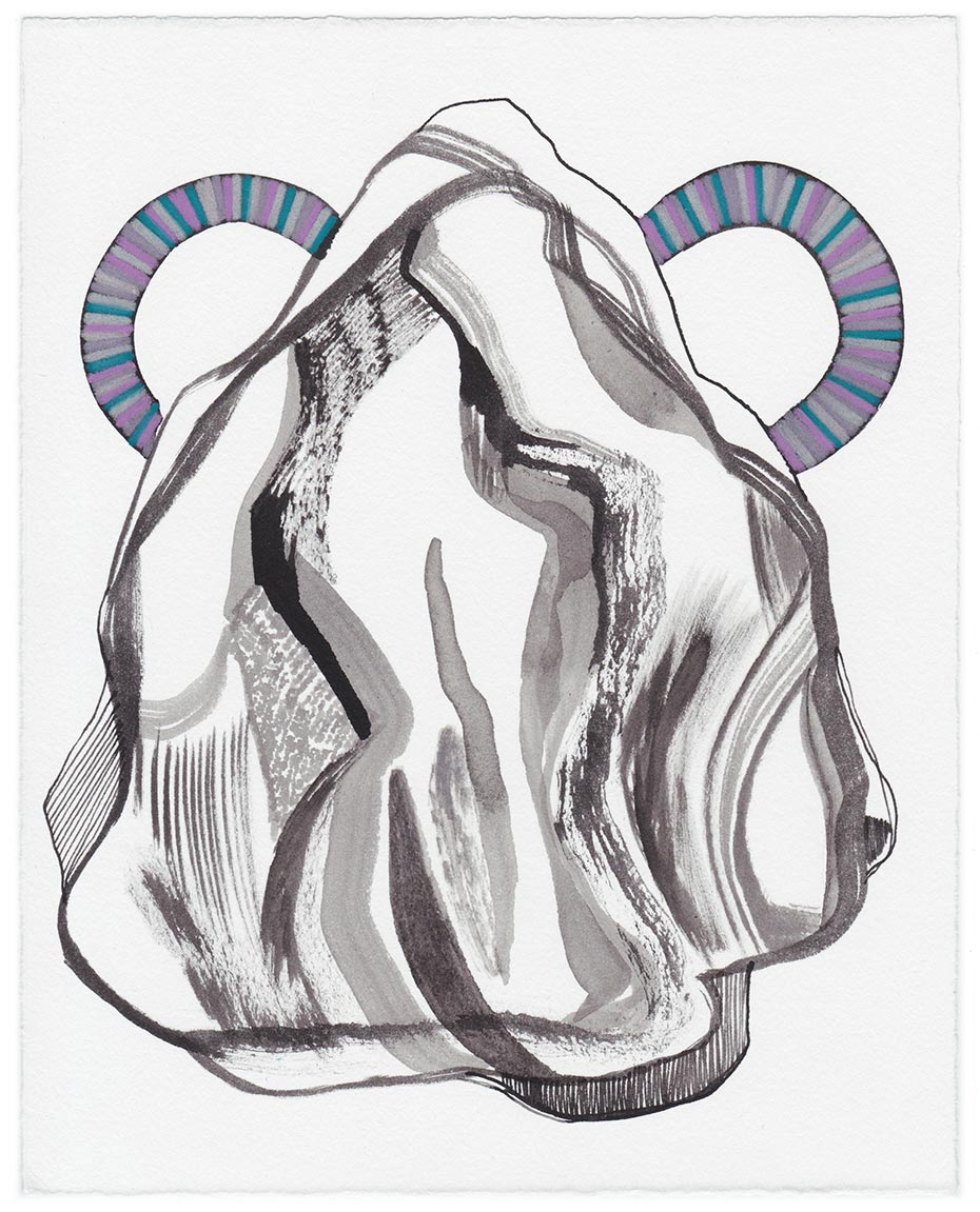 Painting by Rebeca Raney titled "Mountain with Handles #21" - 2.