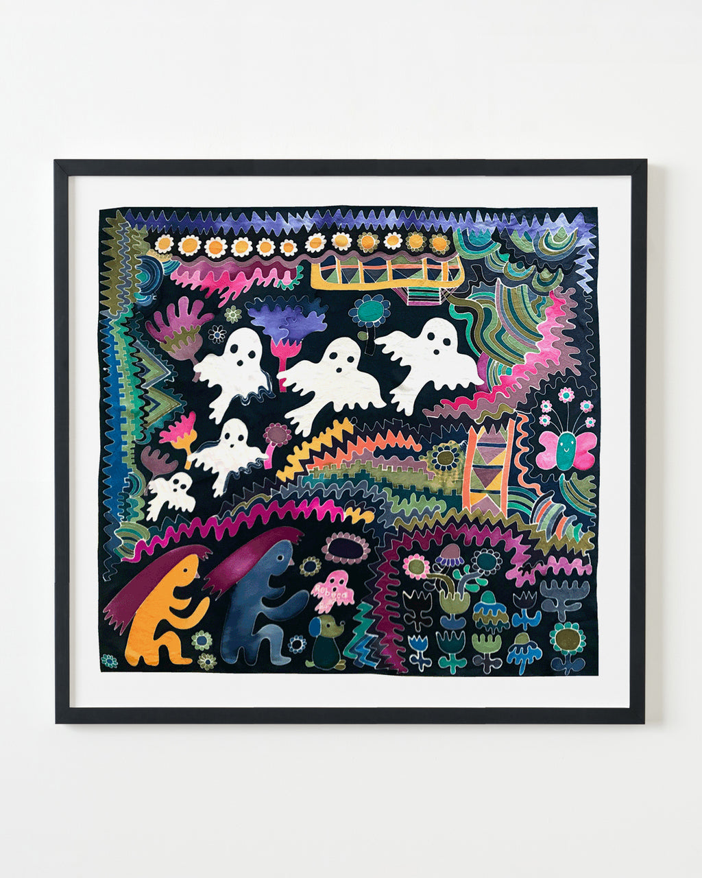 Painting by Rebeca Raney titled "Pink Name Ghost" - 3.