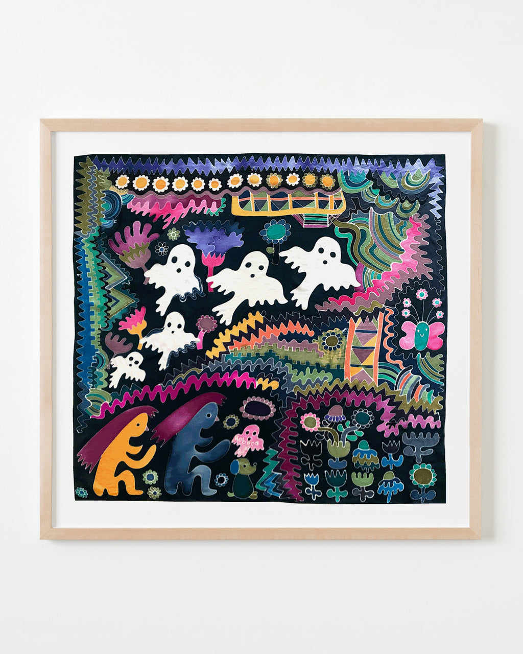 Painting by Rebeca Raney titled "Pink Name Ghost" - 4.