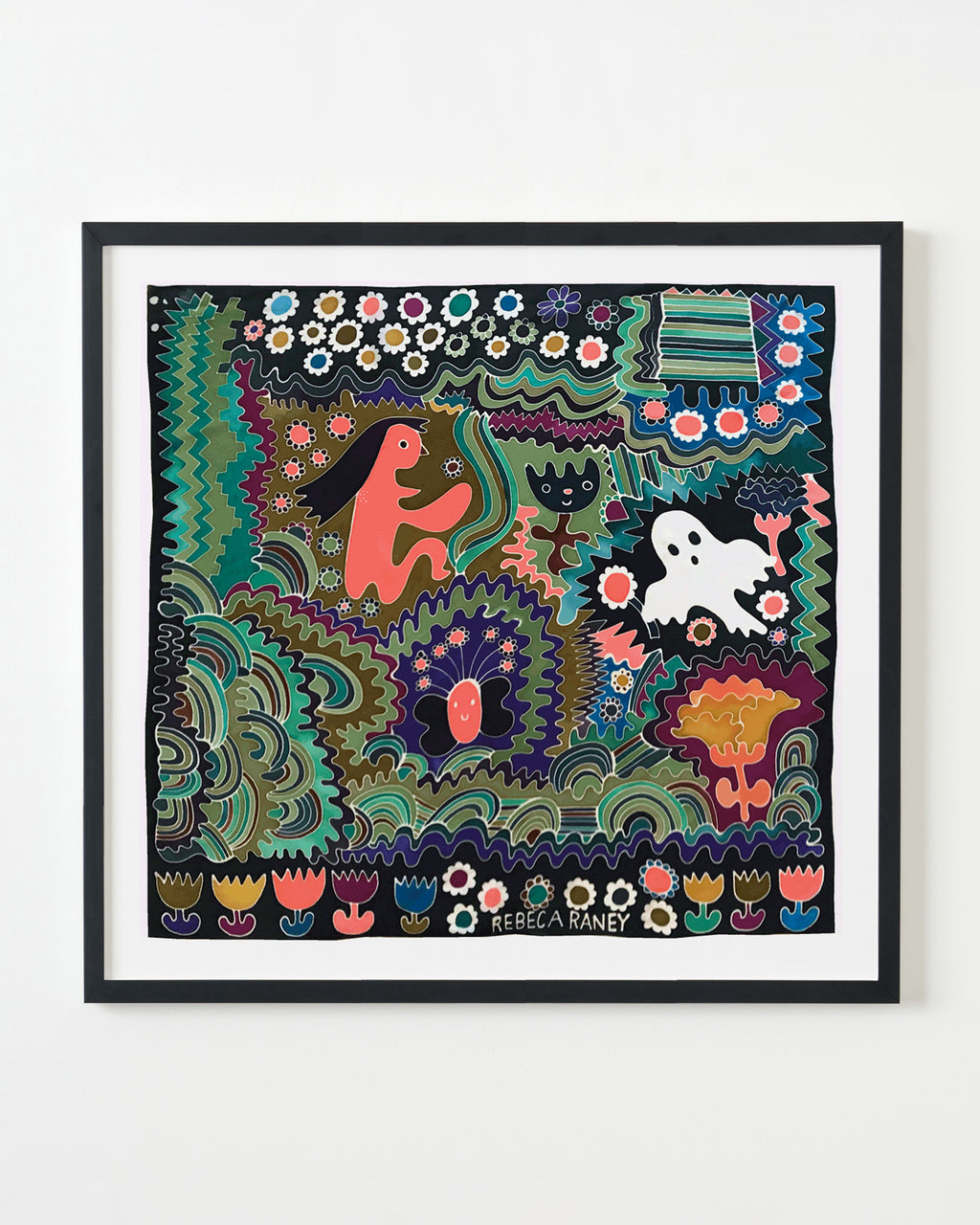 Painting by Rebeca Raney titled "Rainbow Daisies" - 3.