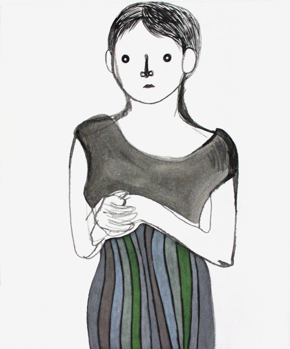 Painting by Rebeca Raney titled "Short Dress" - 2.