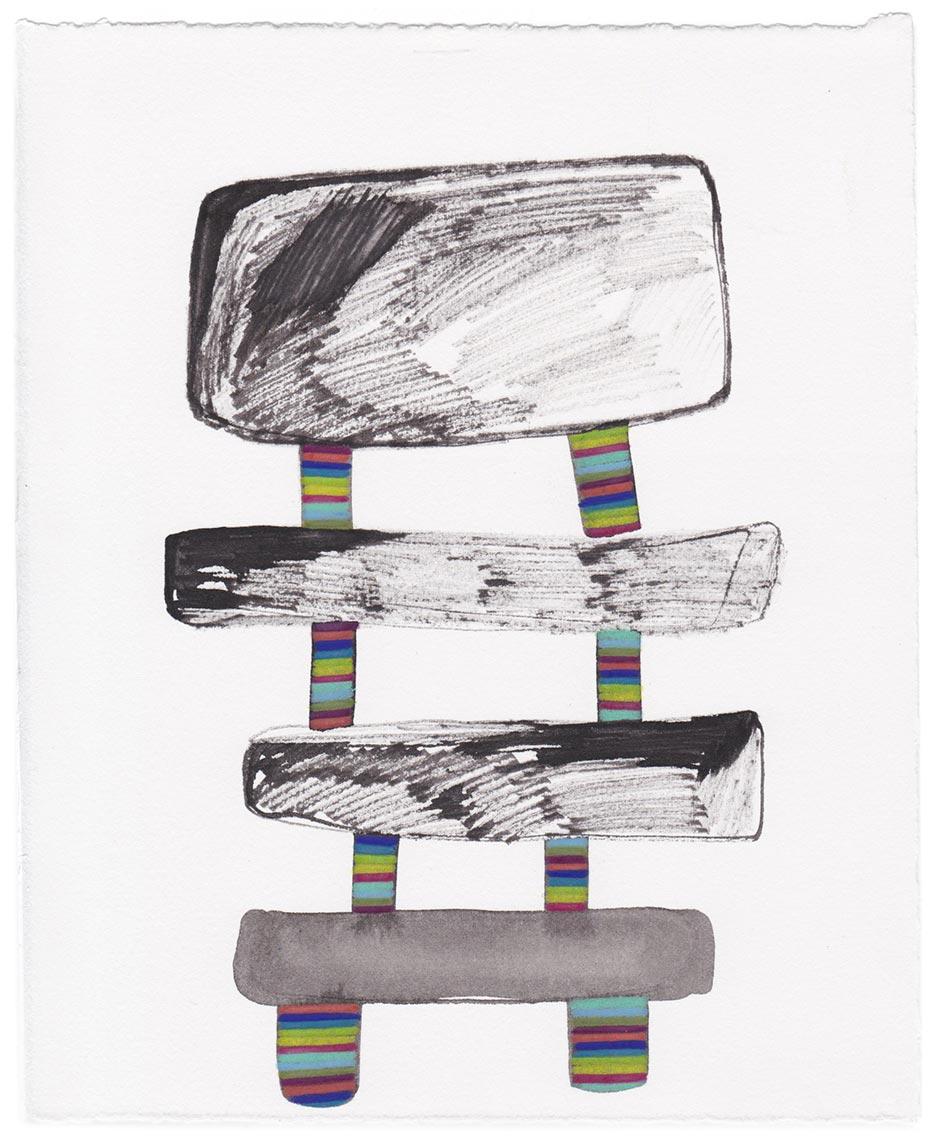 Painting by Rebeca Raney titled "Stone Sculpture" - 2.