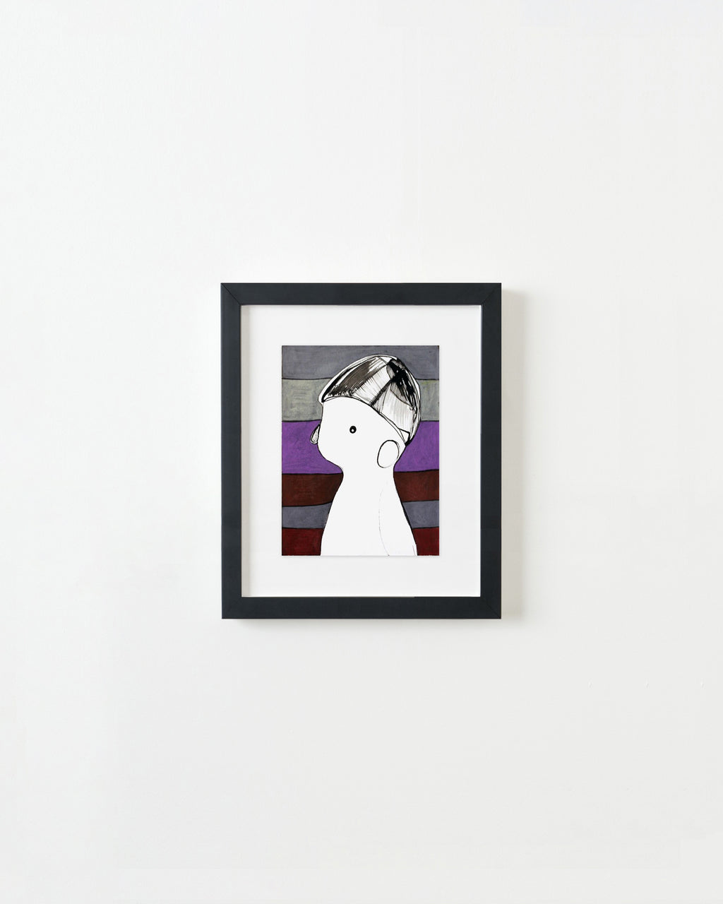 Painting by Rebeca Raney titled "Striped Profile" - 3.