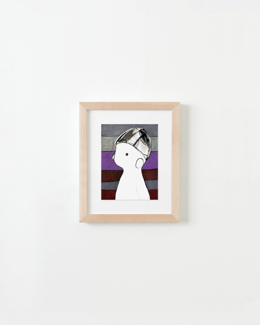 Painting by Rebeca Raney titled "Striped Profile" - 4.