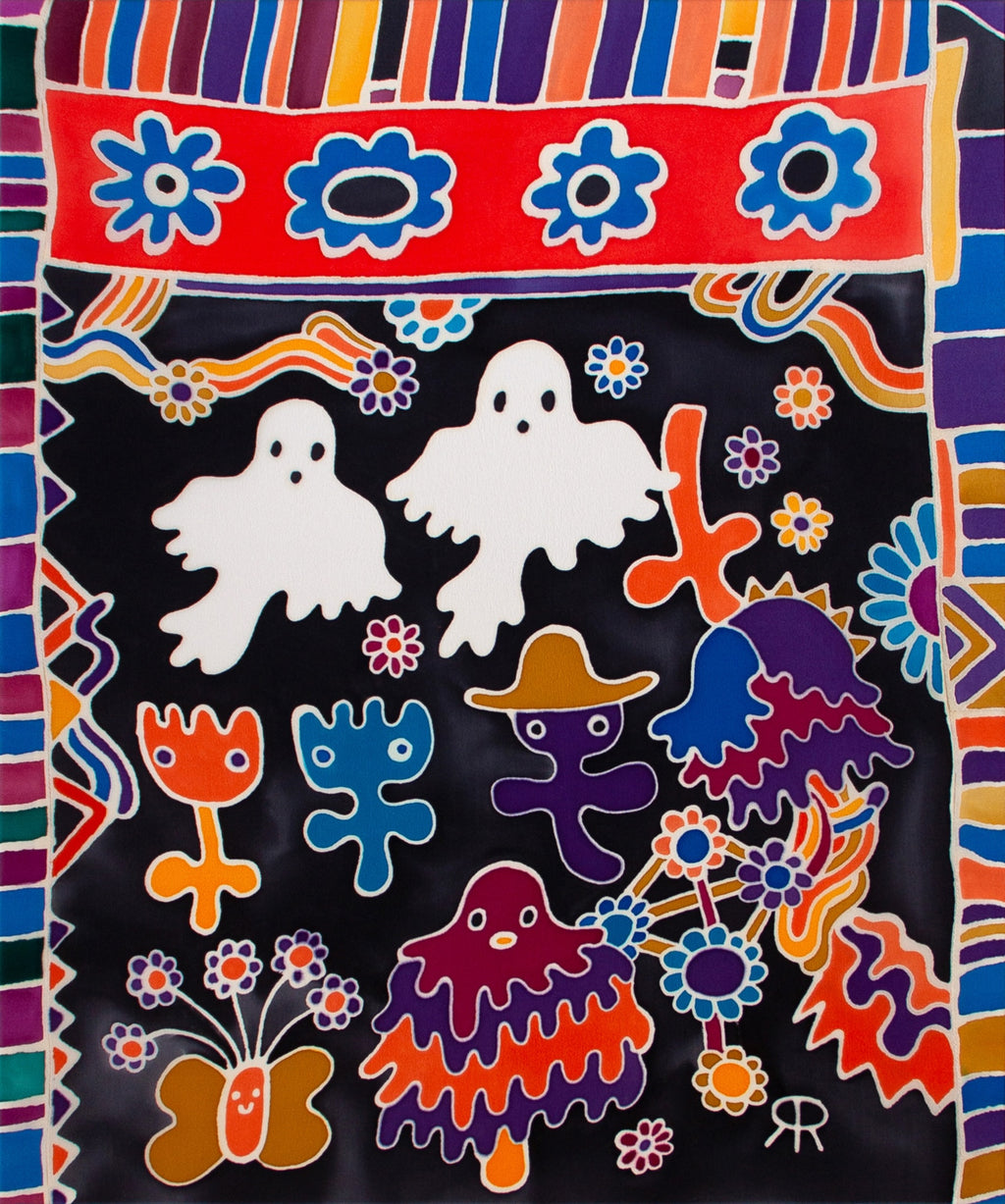 Painting by Rebeca Raney titled "Twin Ghosts" - 2.