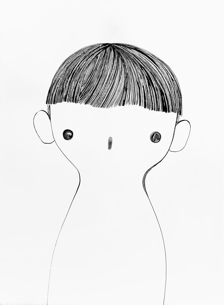 Drawing by Rebeca Raney titled "Hair Drawing #05" - 2.