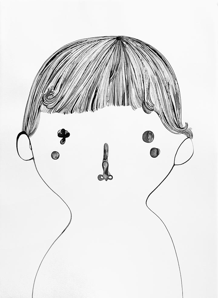 Drawing by Rebeca Raney titled "Hair Drawing #10" - 2.