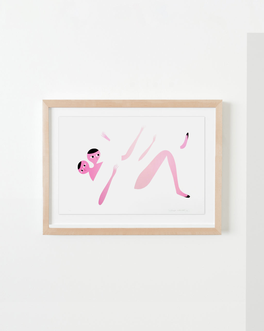 Print by Santiago Ascui titled "Serigrafia Intervenida Pink 1" - 4.