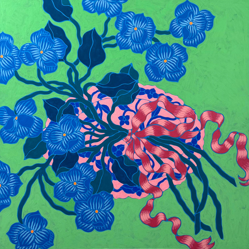Painting by Sarah Ingraham titled "Bouquet on Plate" - 2.