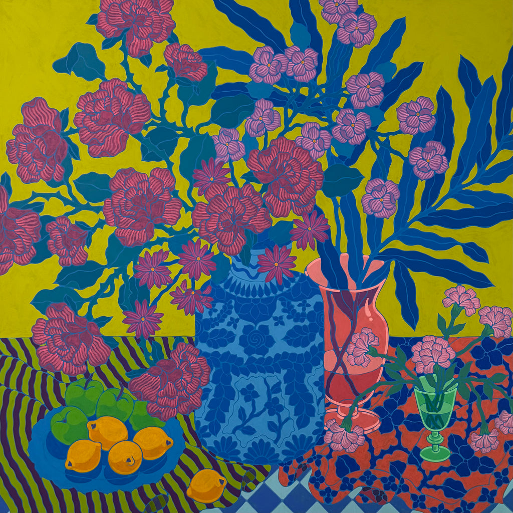 Painting by Sarah Ingraham titled "Bright Green Still Life" - 2.