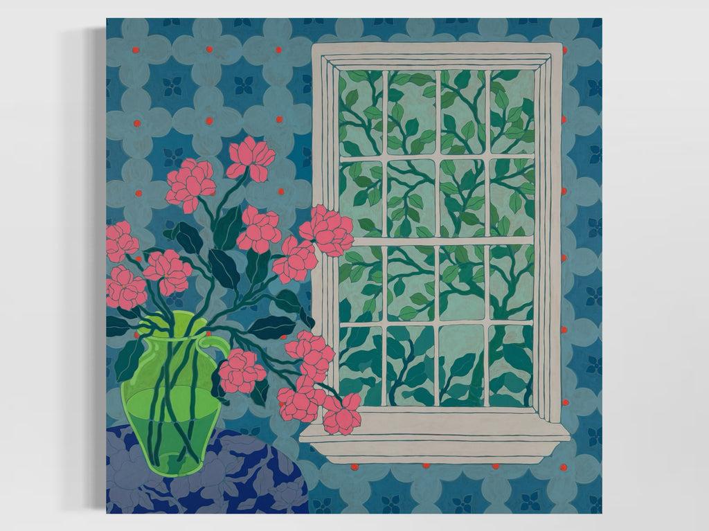 Painting by Sarah Ingraham titled "Window in Blue Room" - 4.
