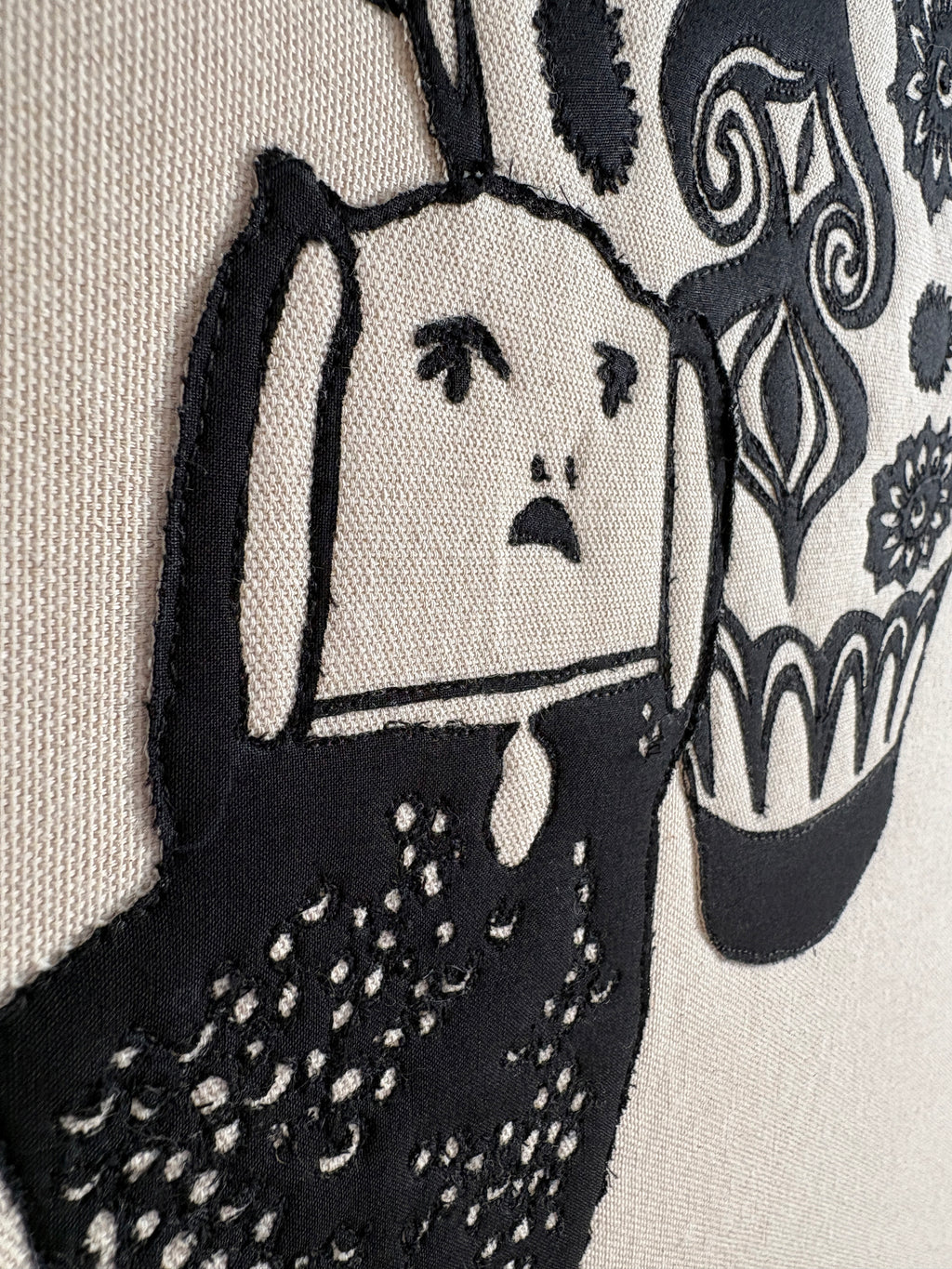 Mixed Media by Stacey Beach titled "Still Life with Staffordshire Dog and Alice Neel's 'Nancy'" - 4.