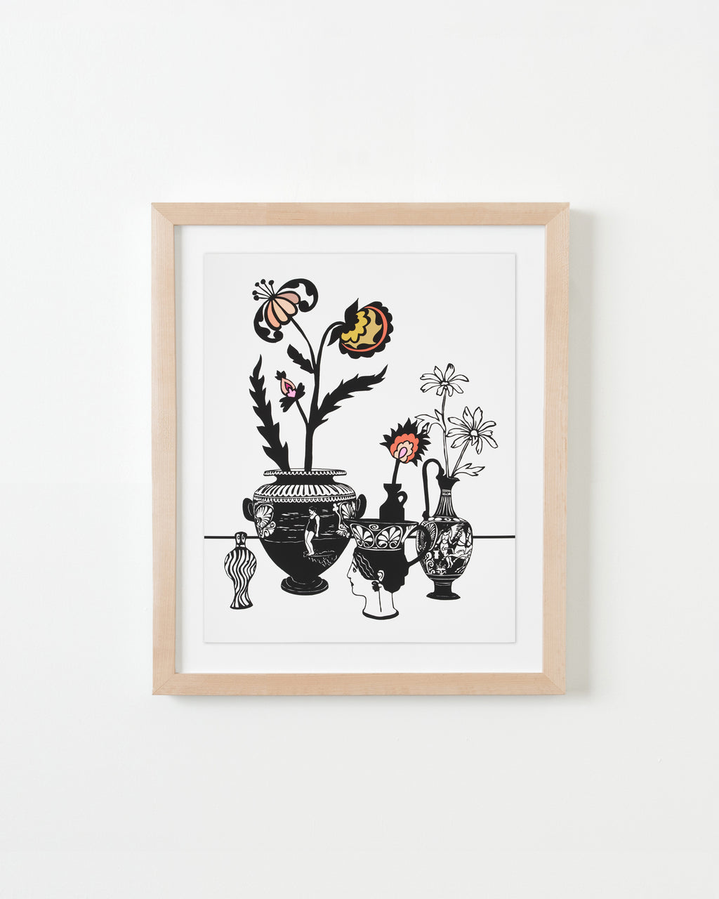 Print by Stacey Beach titled "Still Life with Surfer Amphora and Head Vase" - 4.