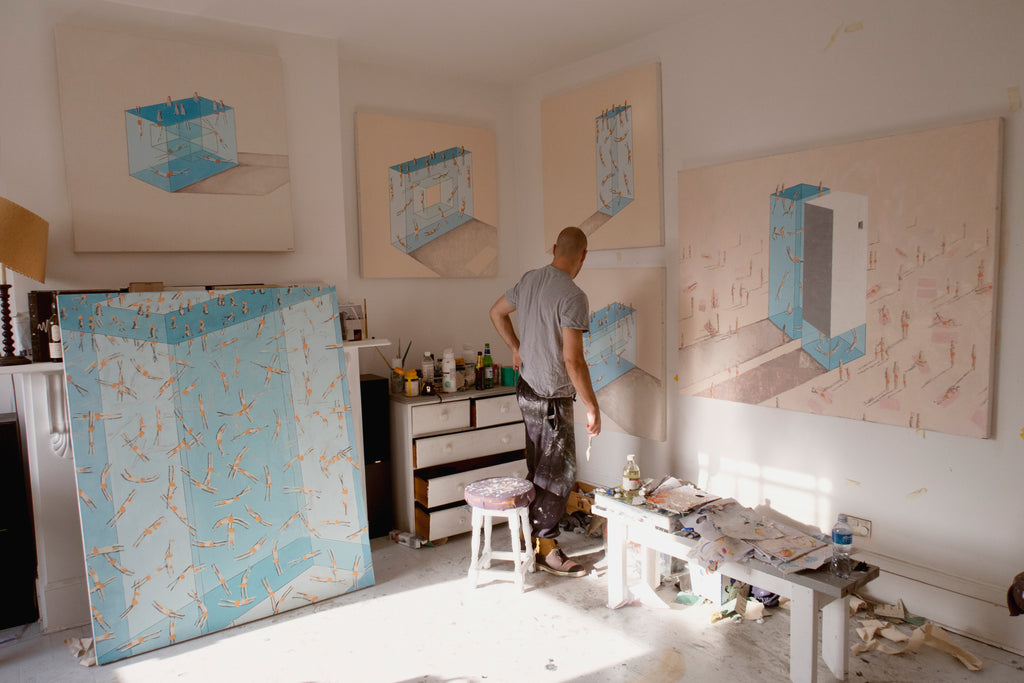 Painting by Eddie K titled "Pools R79-84" - 5.