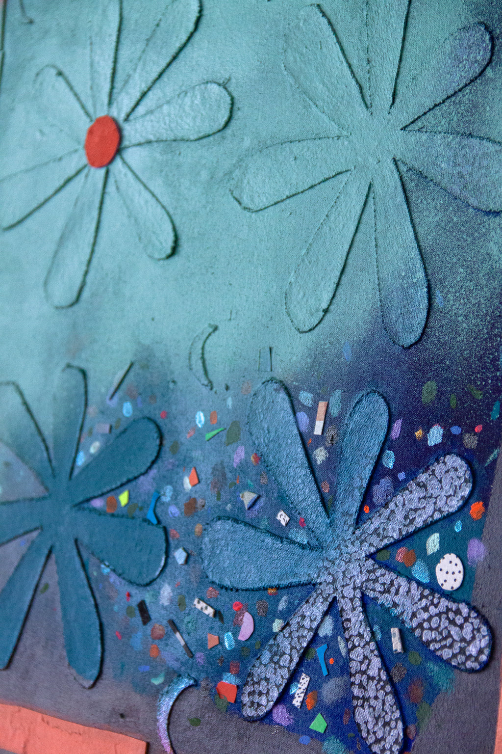 Painting by Ashely Peifer titled "flower moon" - 6.