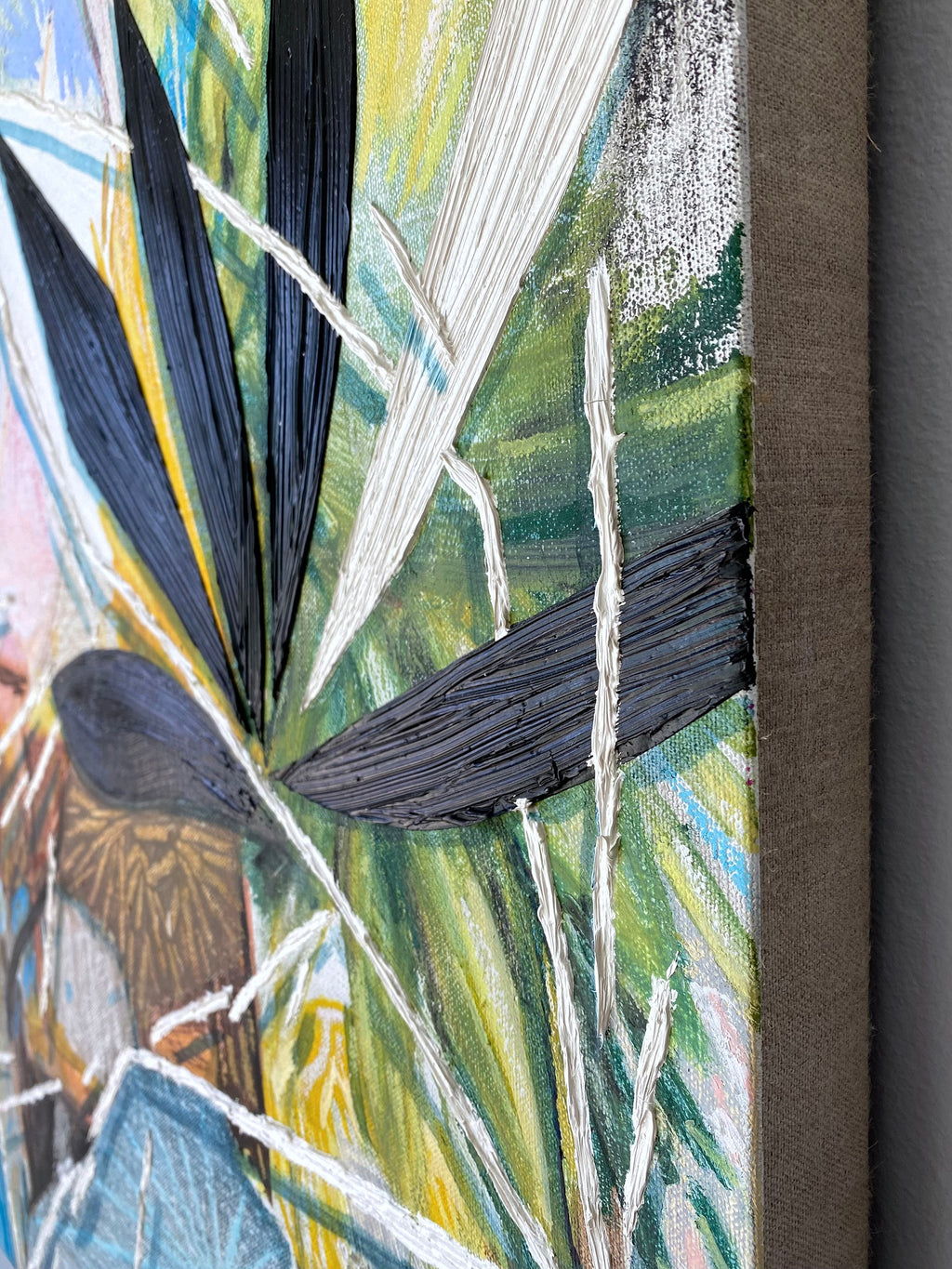 Painting by Tyler Scheidt titled "Cosmic Yard" - 4.