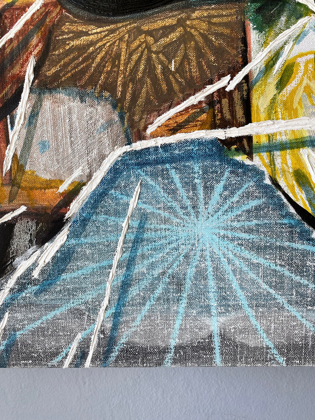 Painting by Tyler Scheidt titled "Cosmic Yard" - 5.