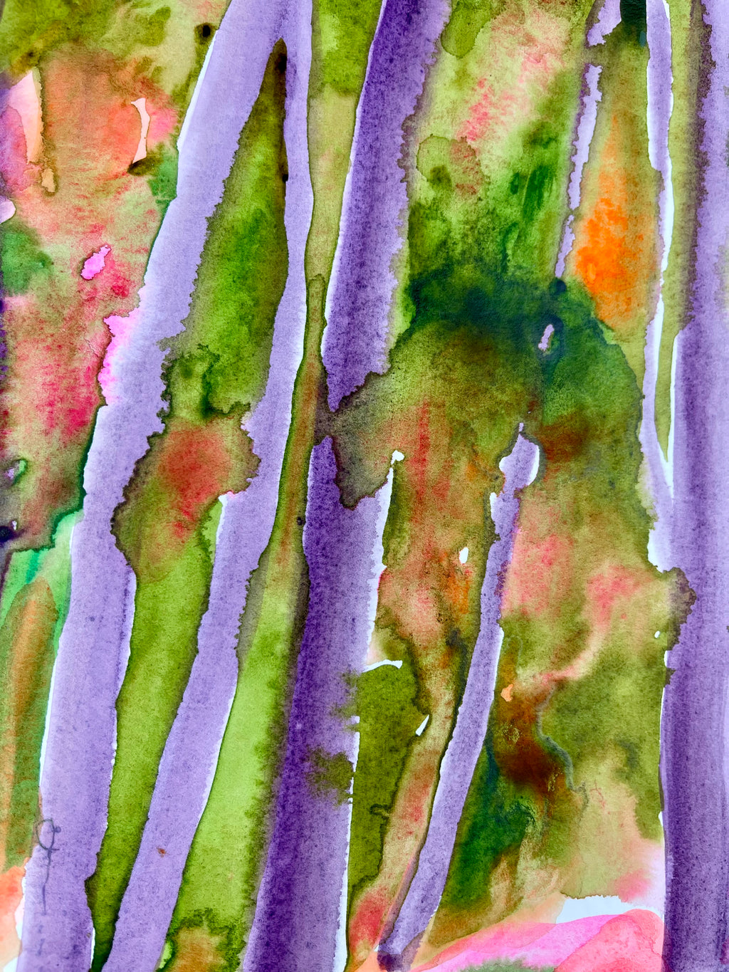 Painting by Una Ursprung titled "Luminous Grove" - 4.