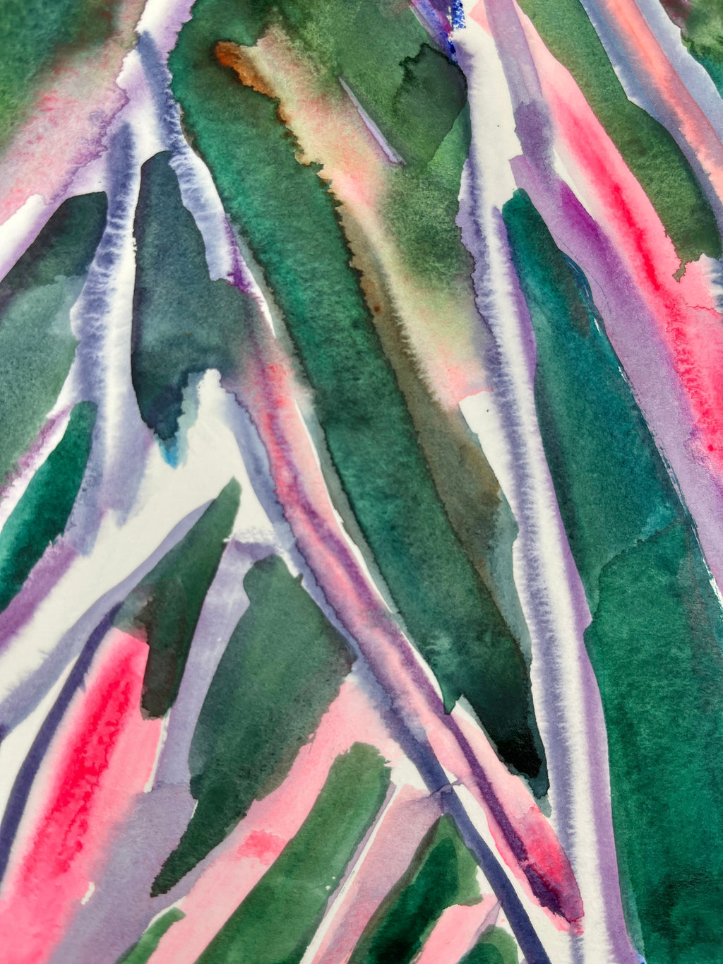 Painting by Una Ursprung titled "Starlit sky beneath the trees" - 5.