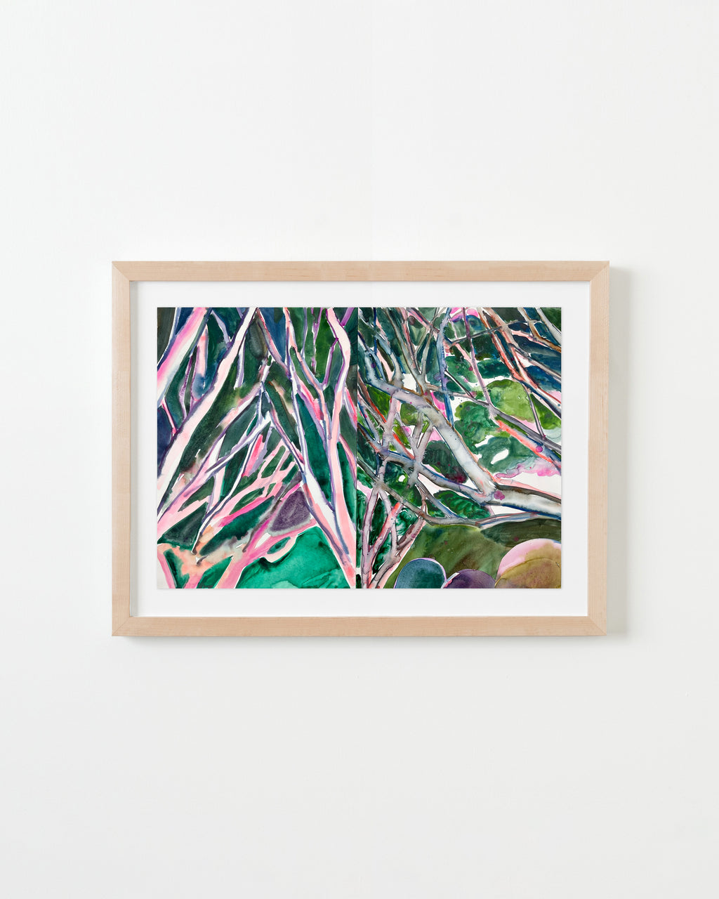 Painting by Una Ursprung titled "Starlit sky beneath the trees" - 3.