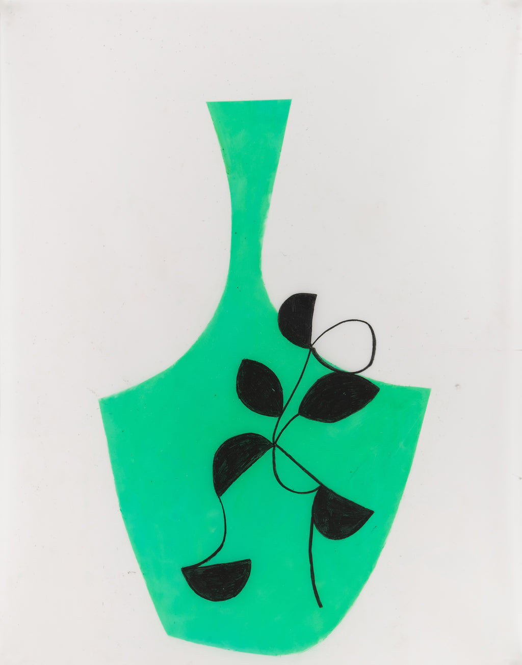Drawing by Vicki Sher titled "VS LSF (Green/Black)" - 2.