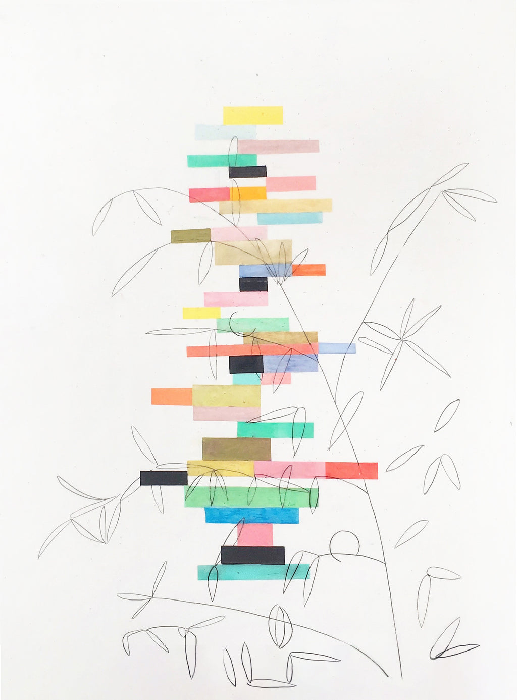 Drawing by Vicki Sher titled "Large Drafting Film #5" - 2.
