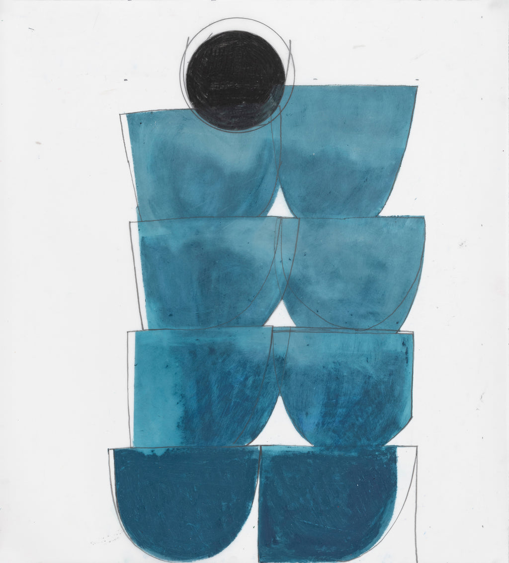 Drawing by Vicki Sher titled "Spring Formal (Indigo)" - 2.