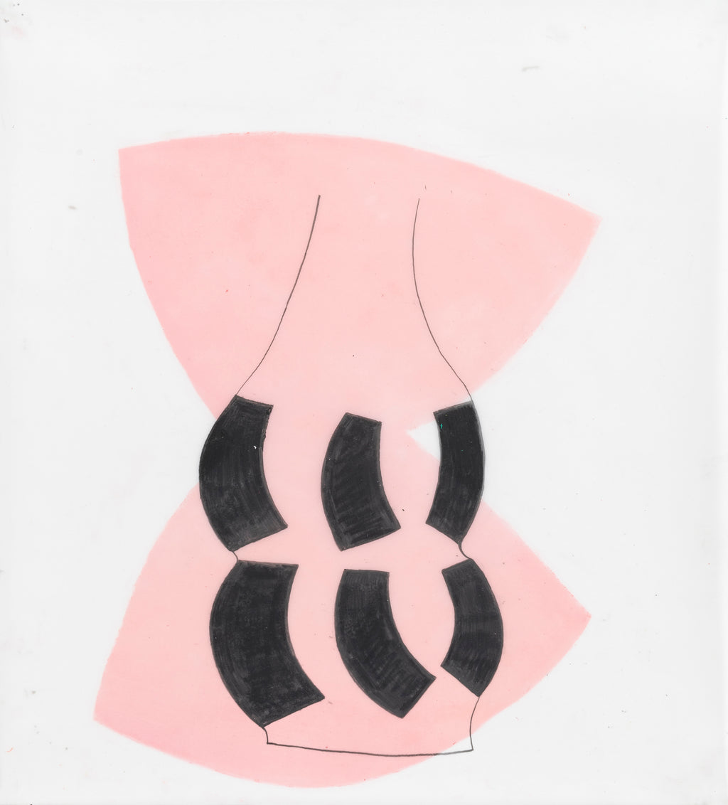 Drawing by Vicki Sher titled "Spring Formal (Pink-hourglass)" - 2.