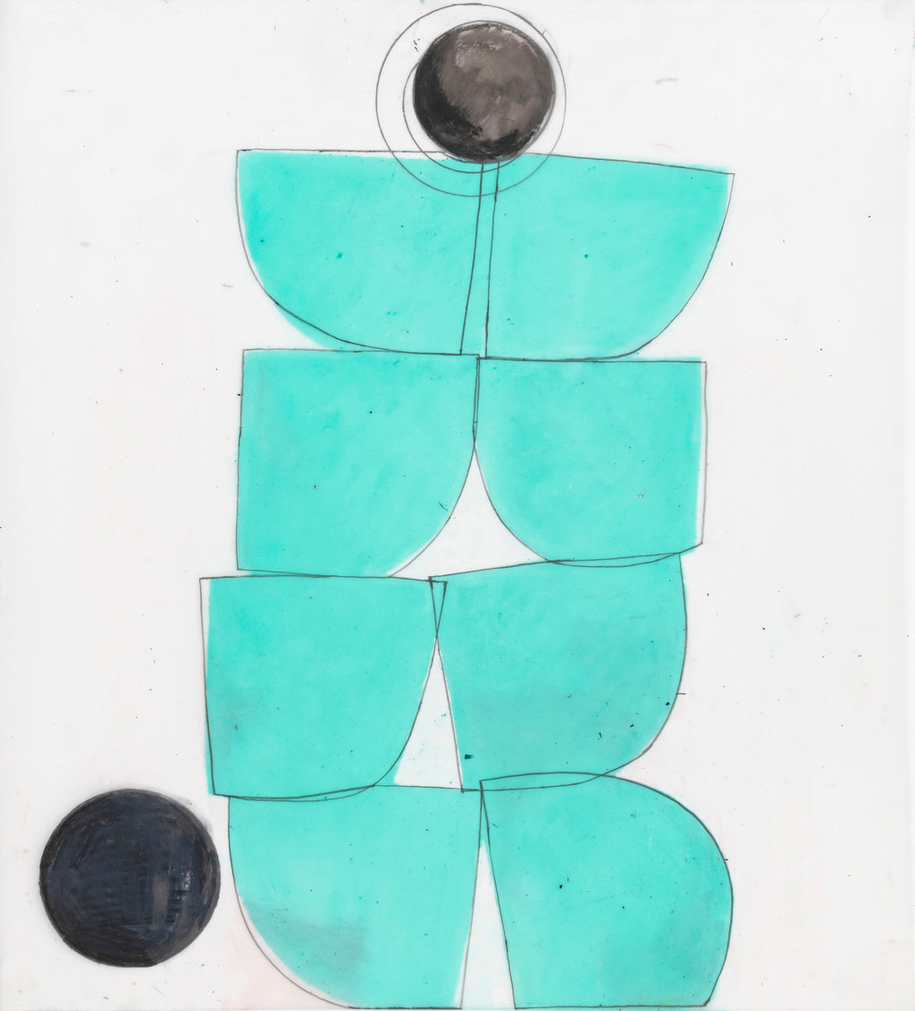 Drawing by Vicki Sher titled "Spring Formal (Teal)" - 2.