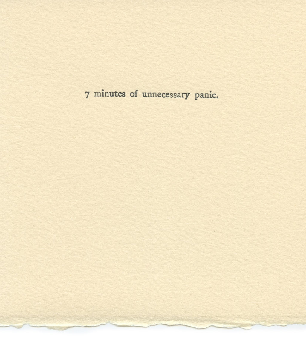 Print by Alyson Provax titled "Time Wasting Experiment 0008 (7 minutes  unnecessary panic)" - 2.