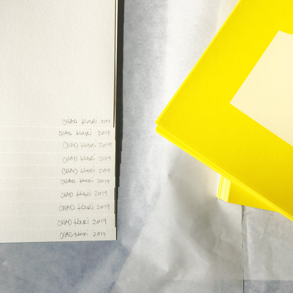 Print by Chad Kouri titled "Opportunity for Reflection (Yellow)" - 6.